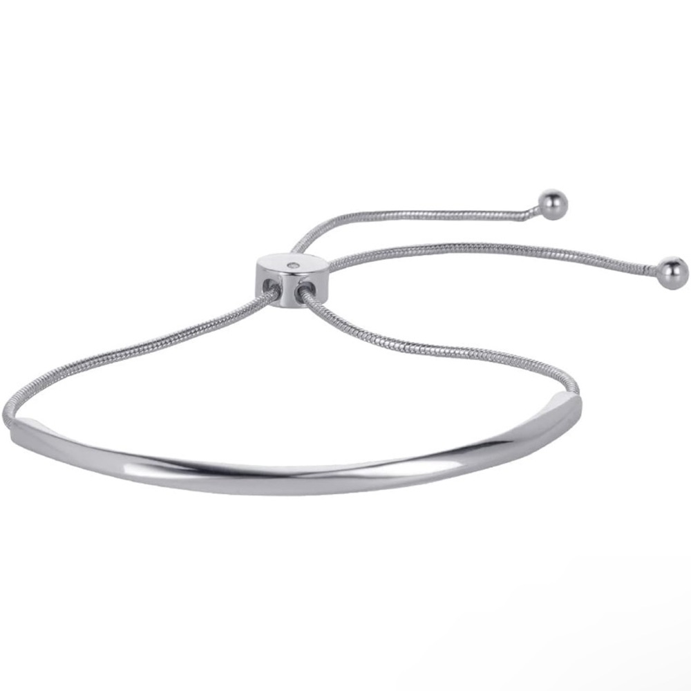 Silver Adjustable Slider Bracelets for Women - White Gold
